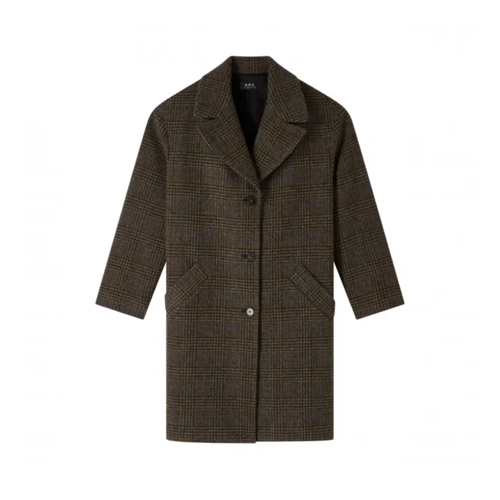 Manteau Ninon Carreaux Laine Vierge Noisette Smallable