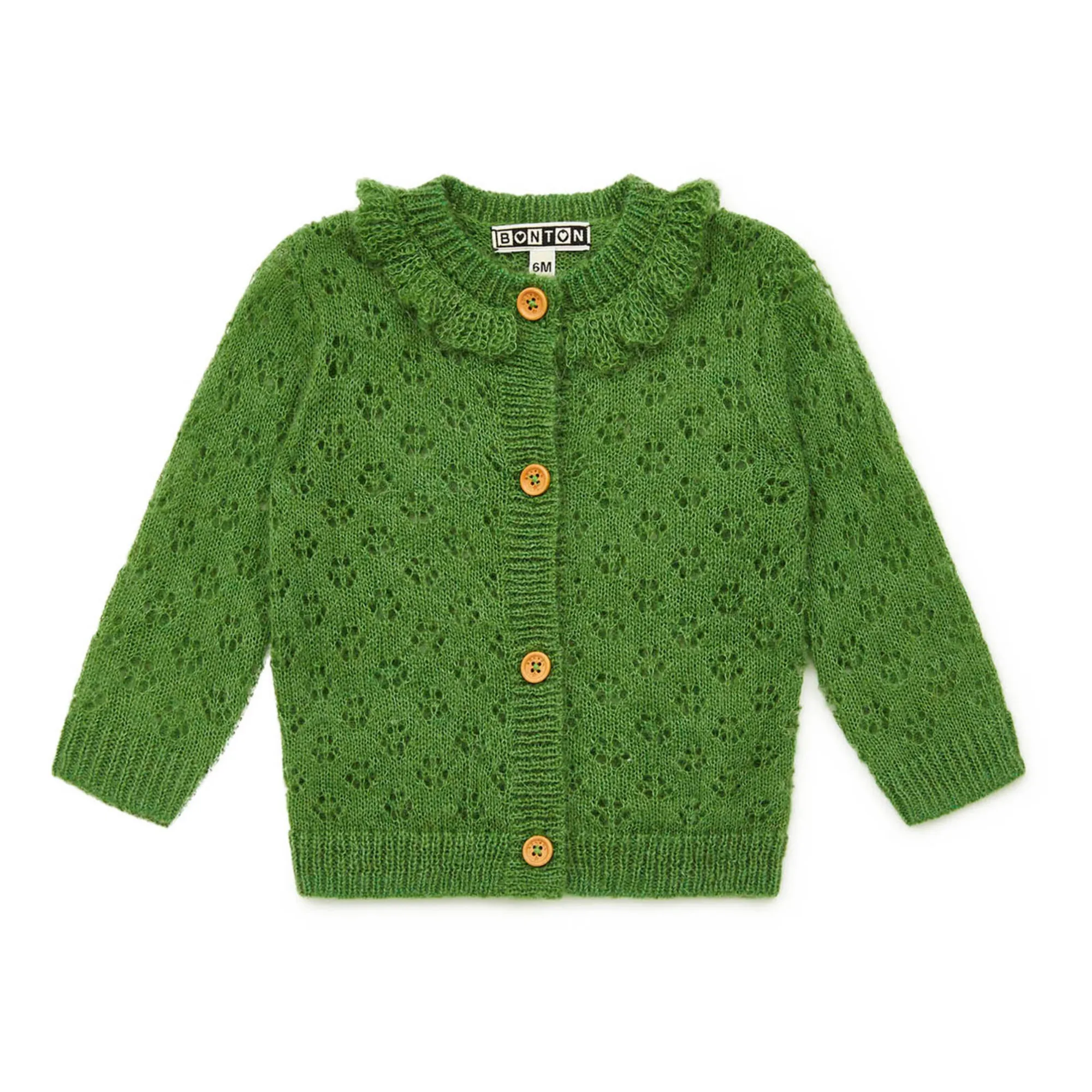 Bonton Green Openwork Cardigan Corolle