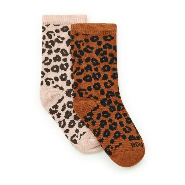 Set di 2 paia di calzini leopardati | Rosa