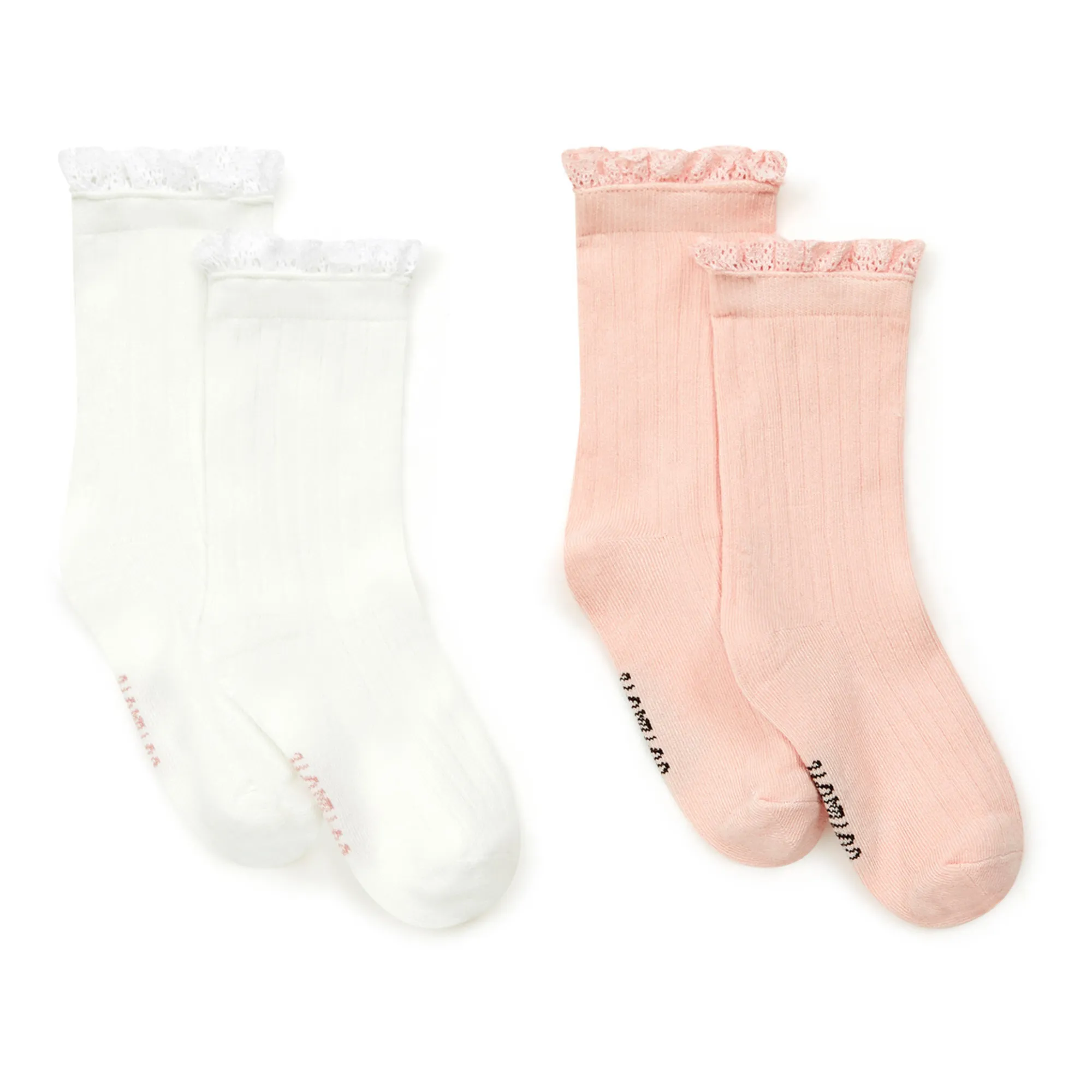 Bonton Ecru Lace Socks - 2 Pairs