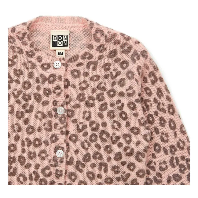 Léopardo Wool Cardigan | Pale pink