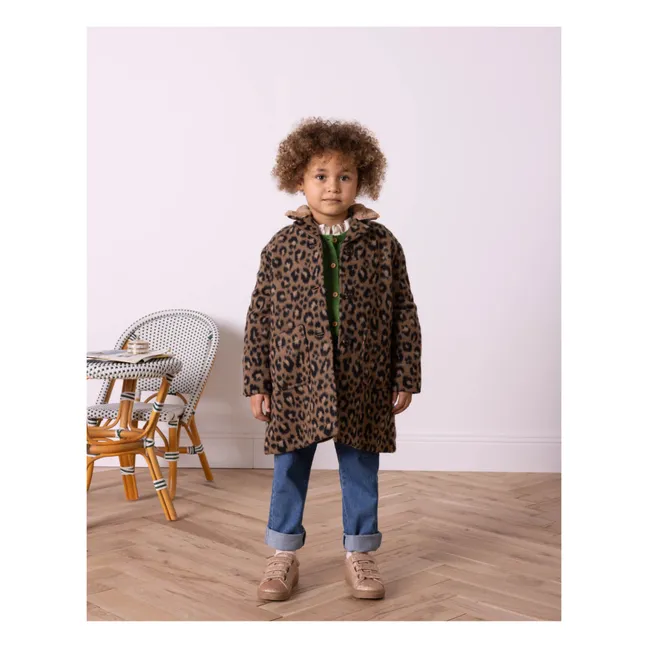 Hilda Leopard Fur Coat | Brown