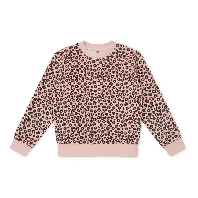 Velvet Leopard Sweatshirt | Pale pink