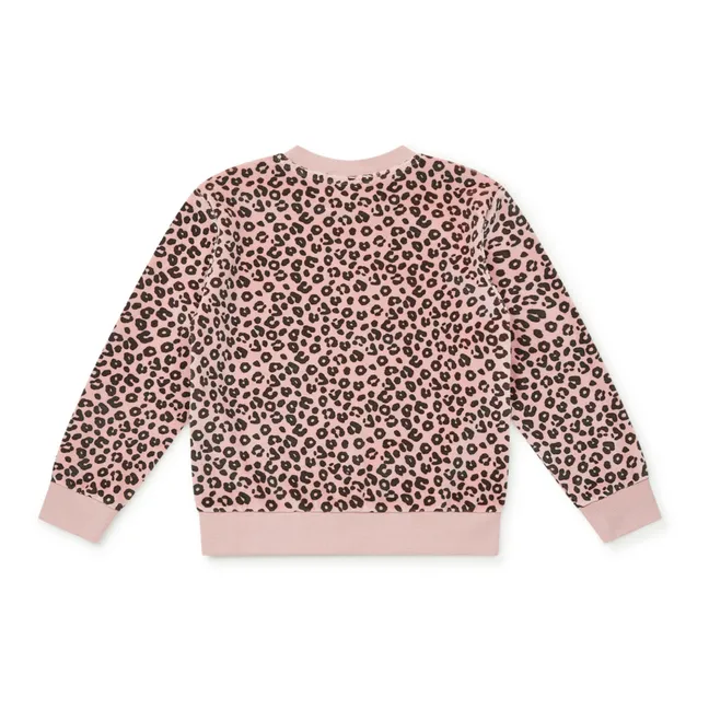 Velvet Leopard Sweatshirt | Pale pink