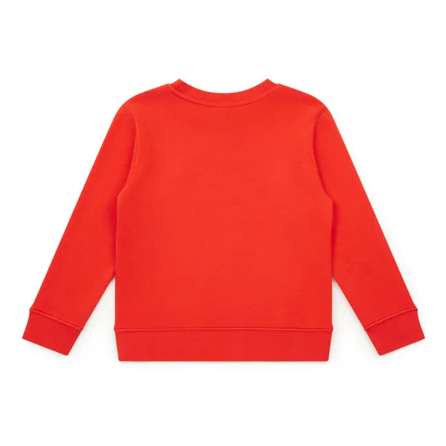 Organic Cotton Vinyl Sweatshirt | Red