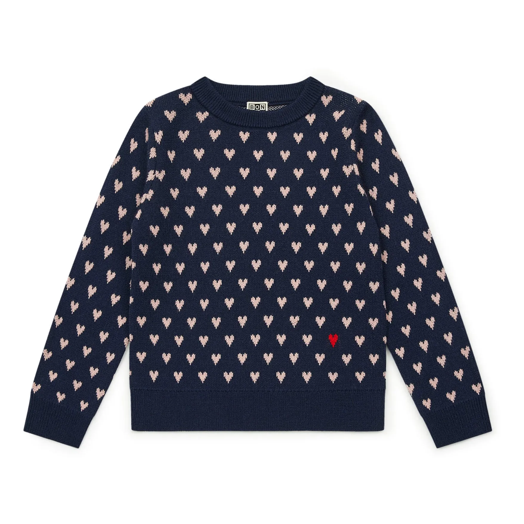 Bonton Navy Blue Mylove Hearts Jumper