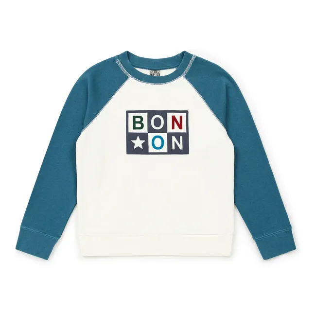 Bonton two-colour sweatshirt | Ecru