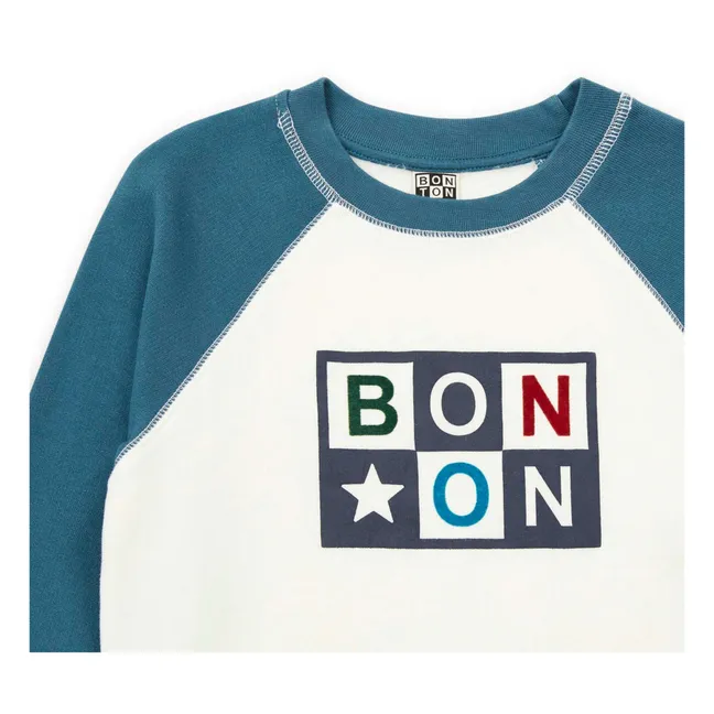 Bonton two-colour sweatshirt | Ecru