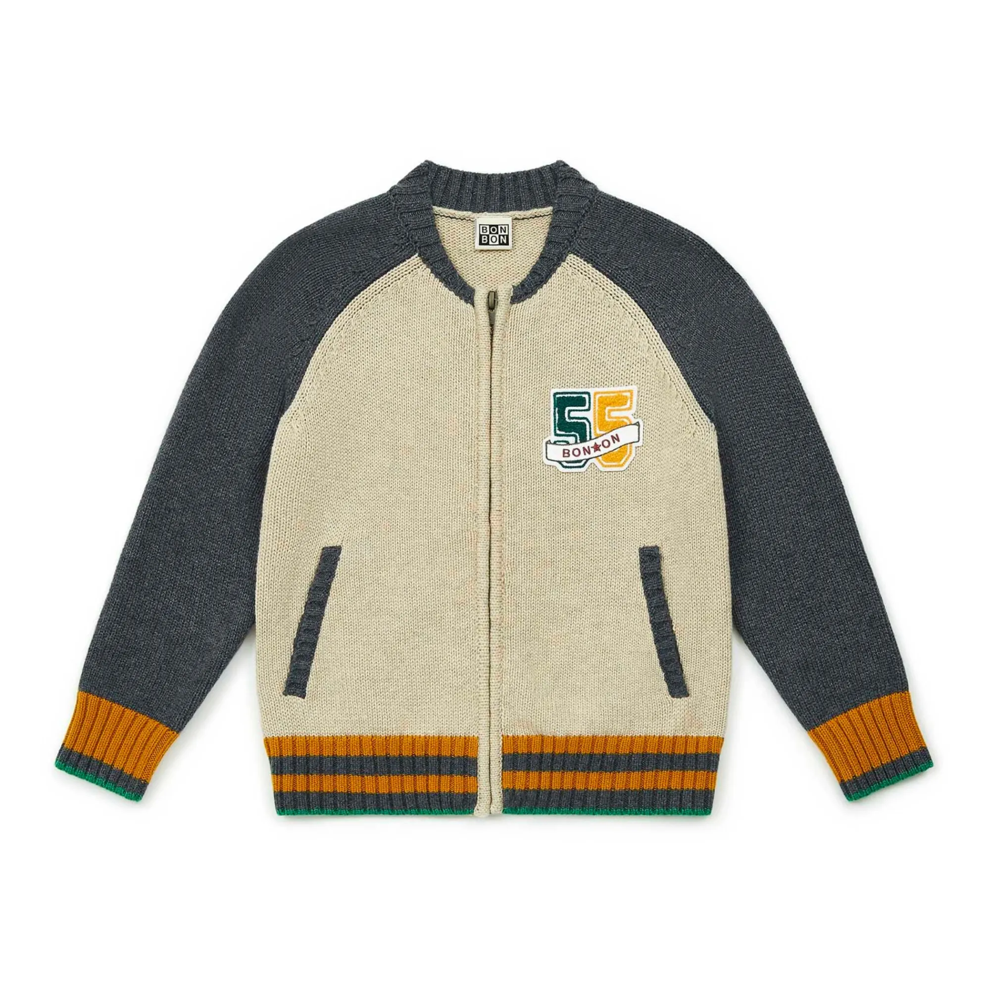 Bonton Navy Blue Teddy Zip Cardigan