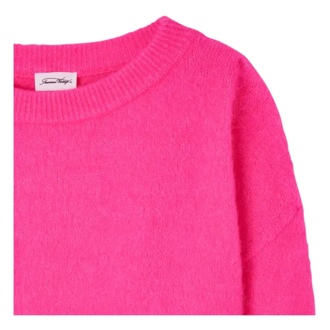 Vitow Alpaca and Wool Boatneck Sweater | Fluorescent pink