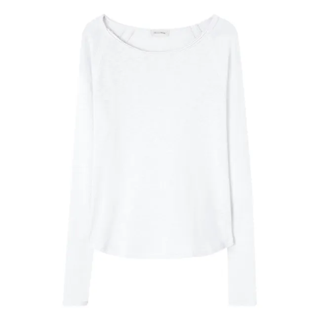 Camiseta de manga larga y cuello barco Sonoma | Blanco