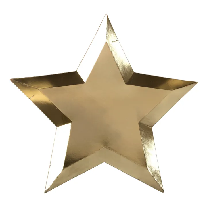 Assiettes étoiles en feuille d'or - set de 8- Image produit n°0