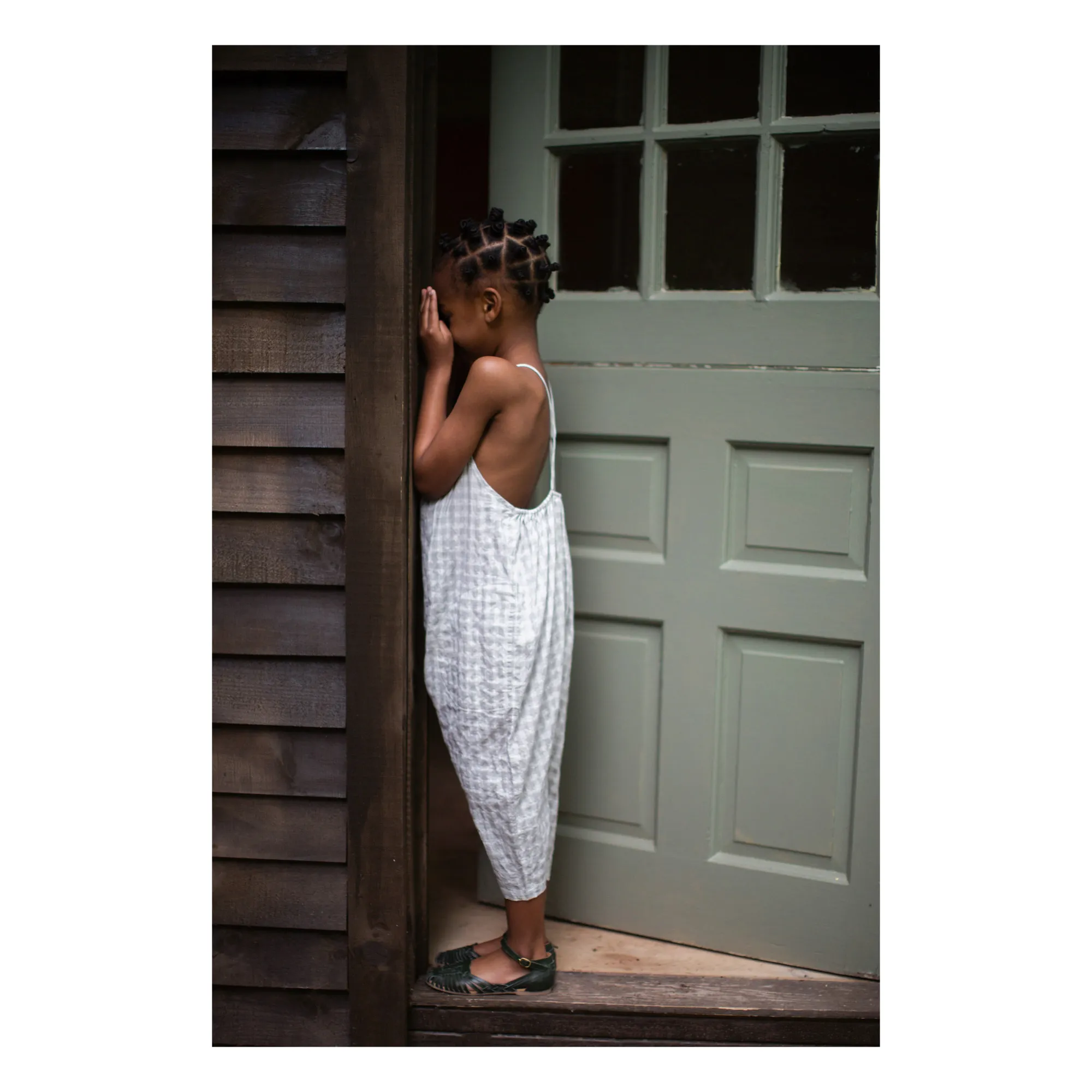 soorploom◇Ines Romper gingham◇5y Soor Ploom - Ines Gingham Strappy Jumpsuit - Grey blue