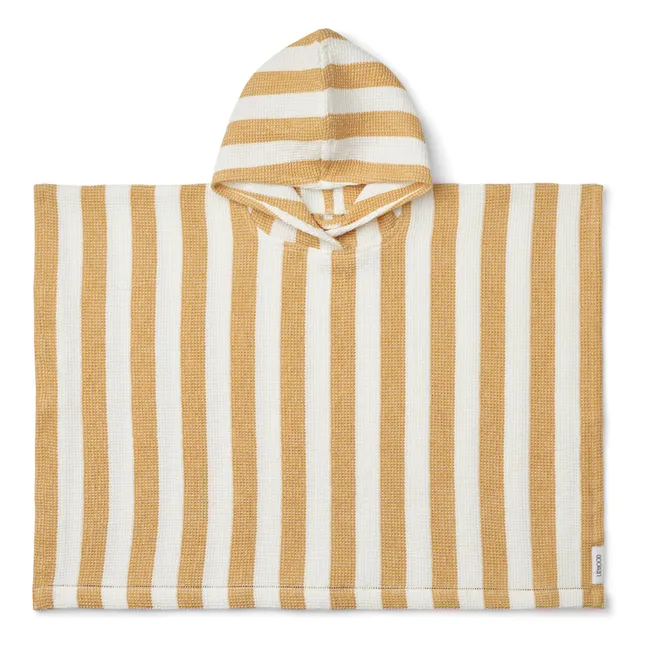 Poncho Paco aus Bio-Baumwolle | Stripe White/Yellow mellow