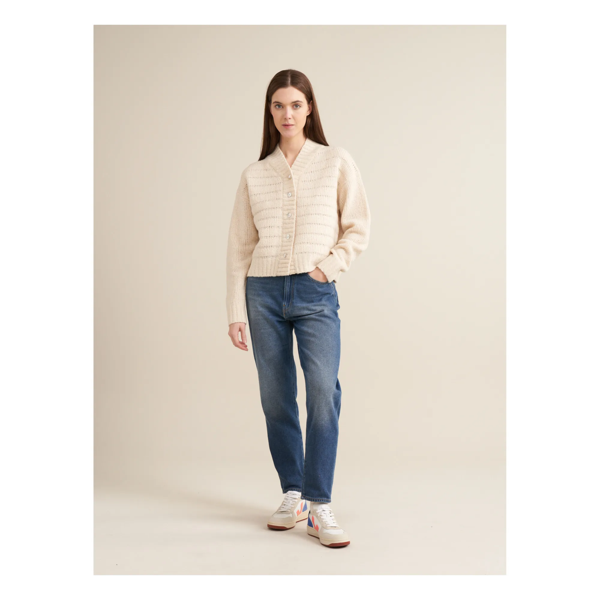 Bellerose Women's Ivory Gyel Superfine Merino Wool Cardigan - Collection
