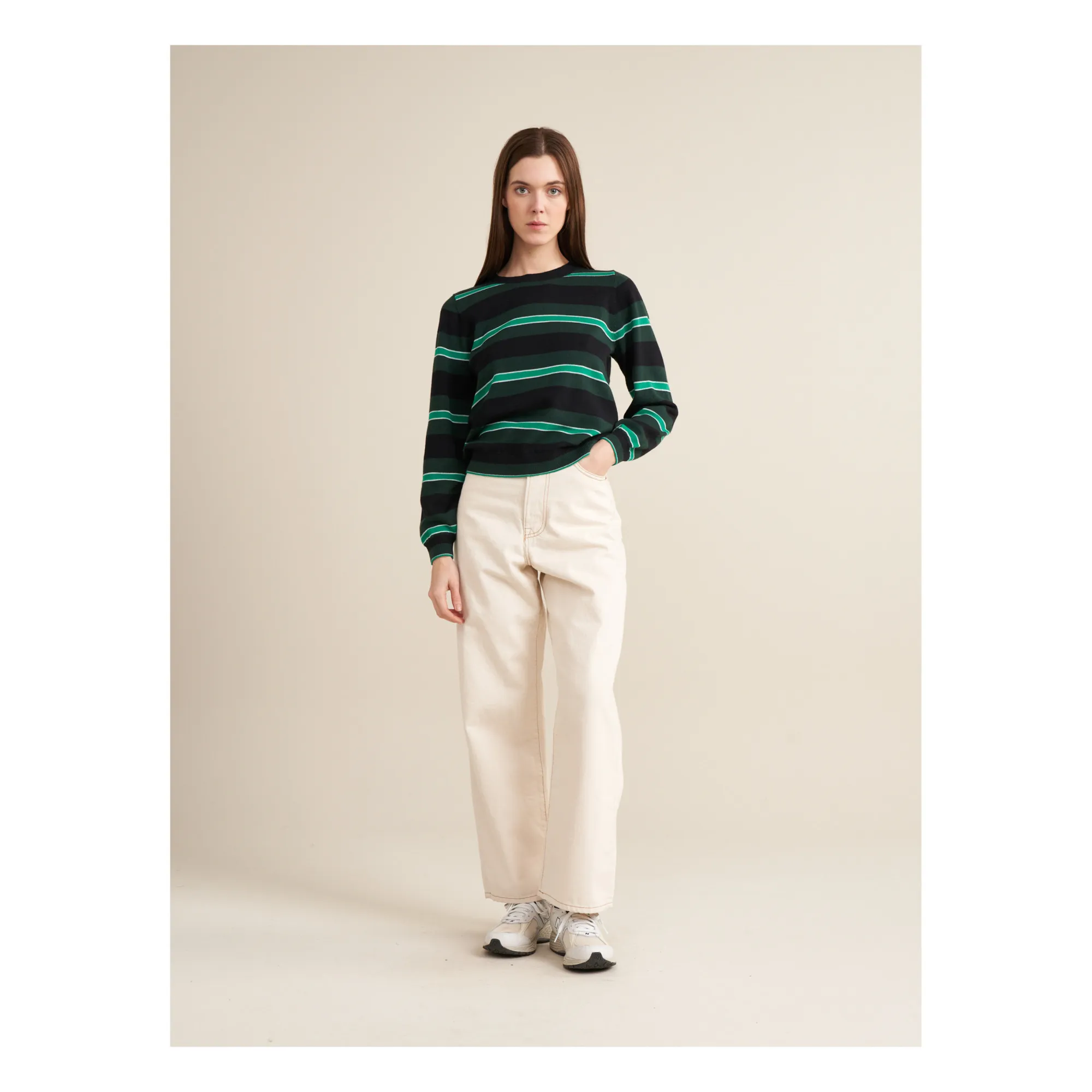 Bellerose Women's Chrome Green Gopsy Stripes Sweater - Collection