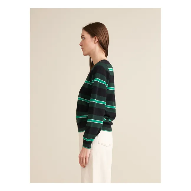 Pull Gopsy Rayures - Collection Femme | Vert sapin
