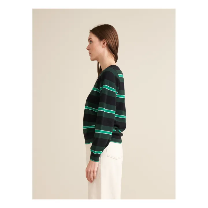Pull Gopsy Rayures - Collection Femme | Vert sapin- Image produit n°2