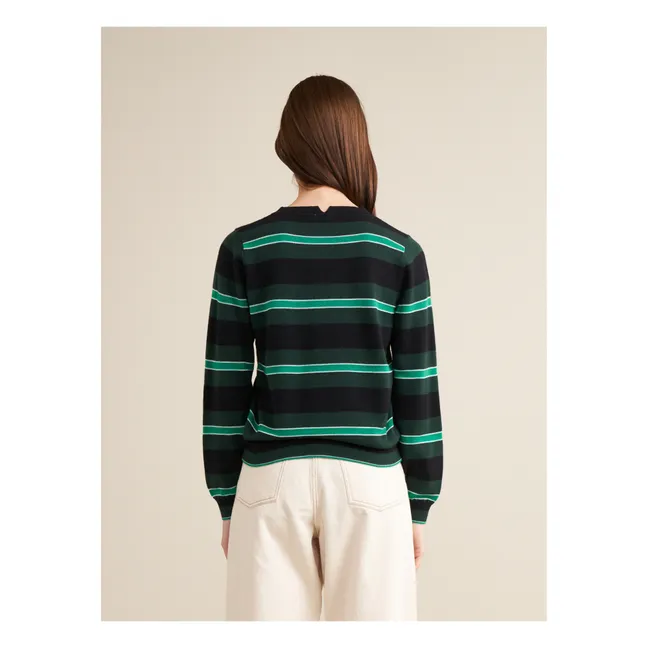Gopsy Pullover Streifen - Damenkollektion | Chromgrün