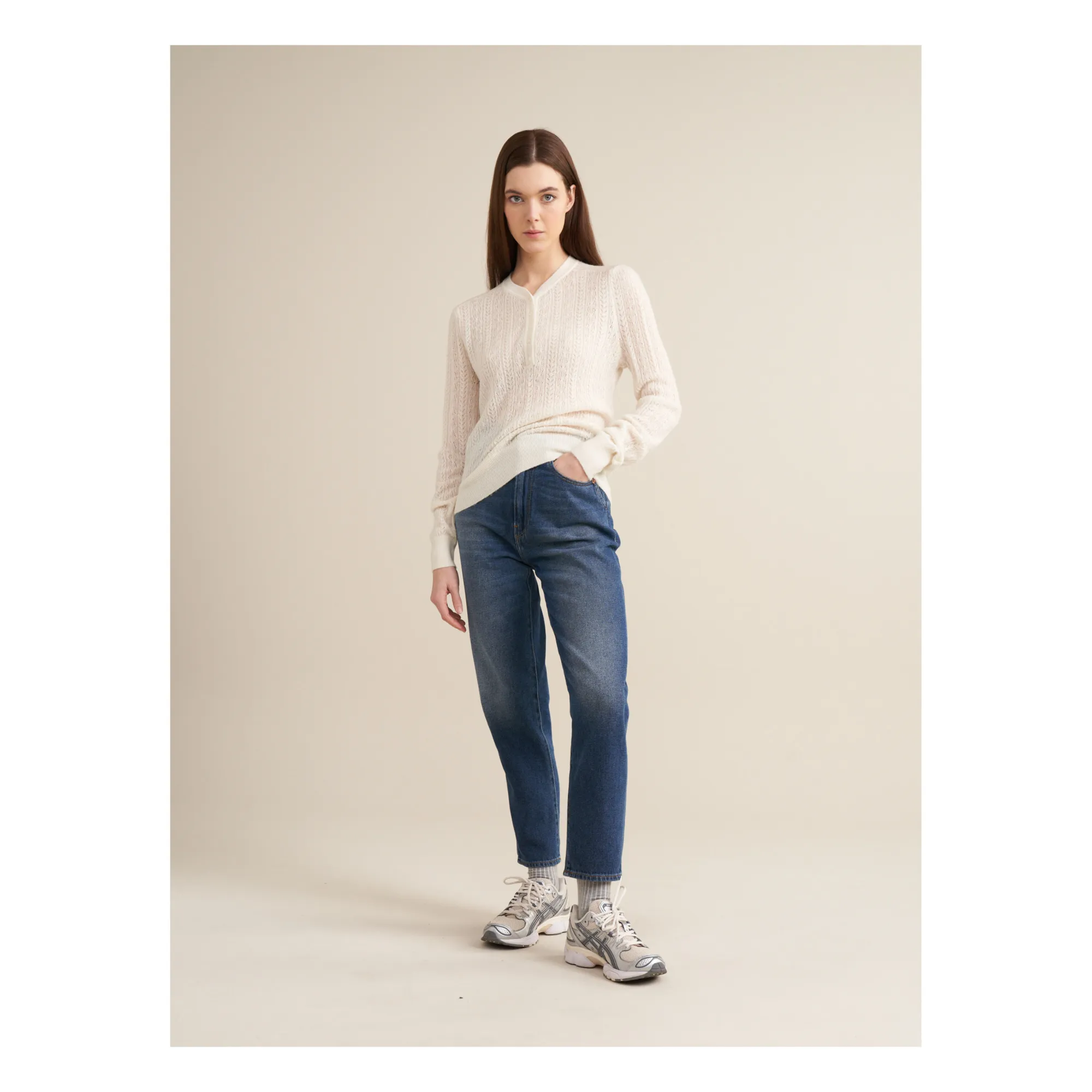 Bellerose Women's Ecru Rybba Extra Fine Merino Wool Sweater - Collection