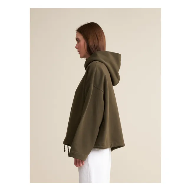 Sudadera Cate de algodón orgánico - Colección Mujer | Verde Kaki