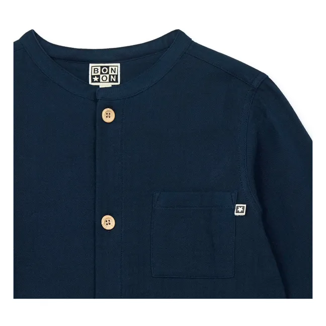Internet Organic Cotton Gauze Shirt | Navy blue