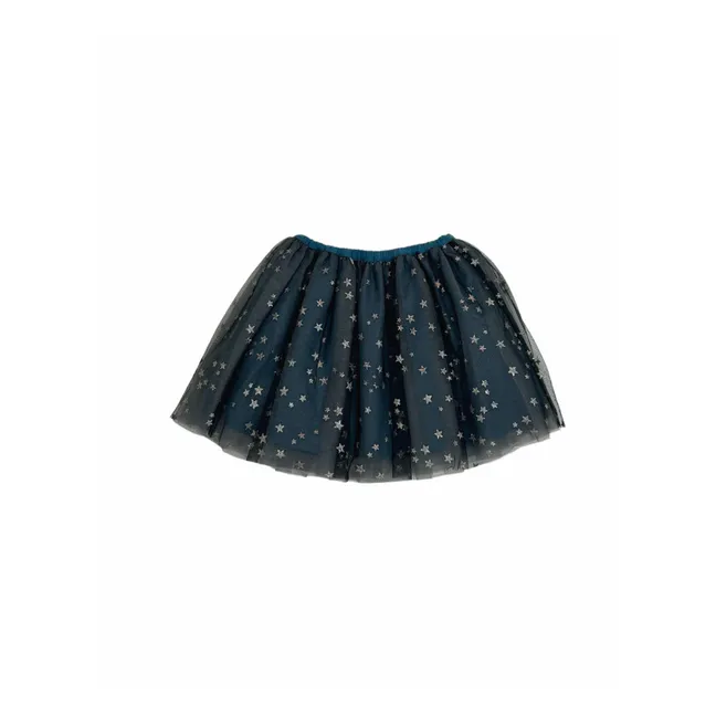 Tulle Skirt Embroidered Stars | Navy blue