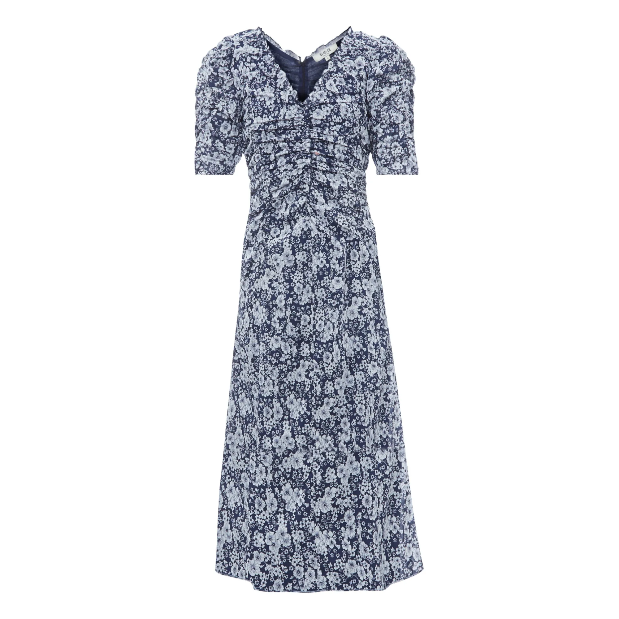 Sea Ny Navy Blue Suzie Printed Dress