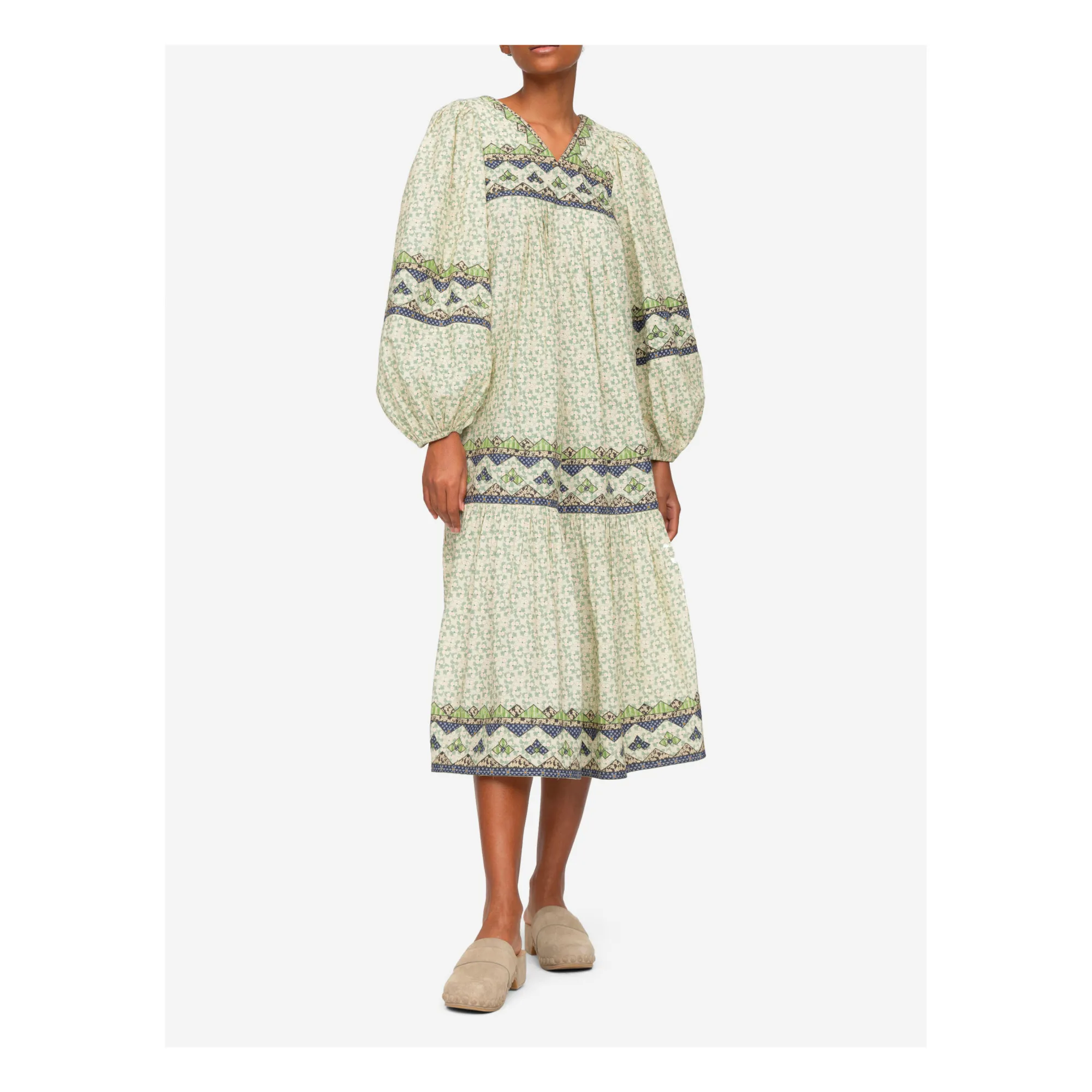 Sea Ny Green Louie Patchwork Dress