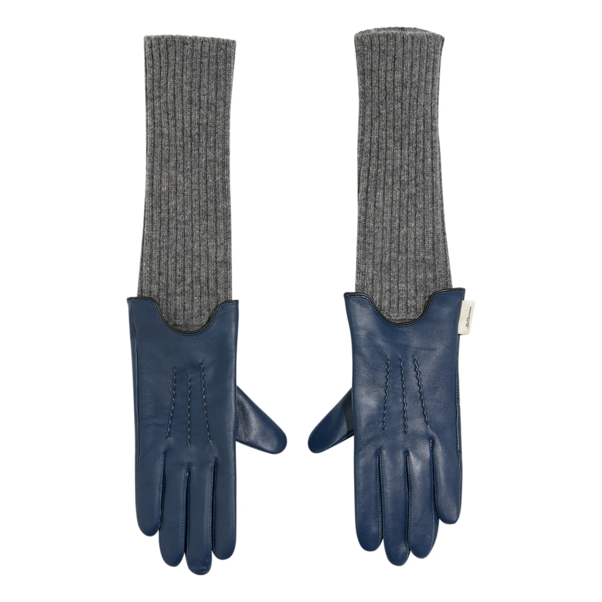 Bellerose Women's Blue Gia Leather And Wool Lined Gloves - Collection