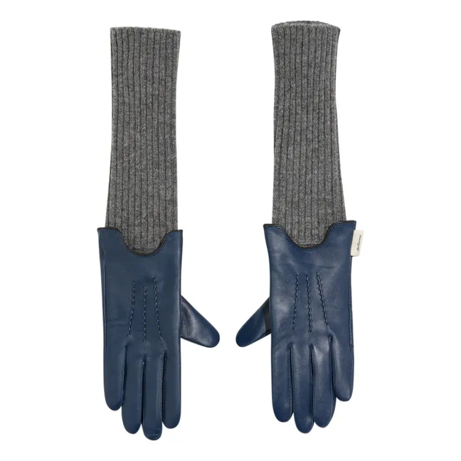 Guantes Gia forrados de piel y lana - Colección Femenina | Azul