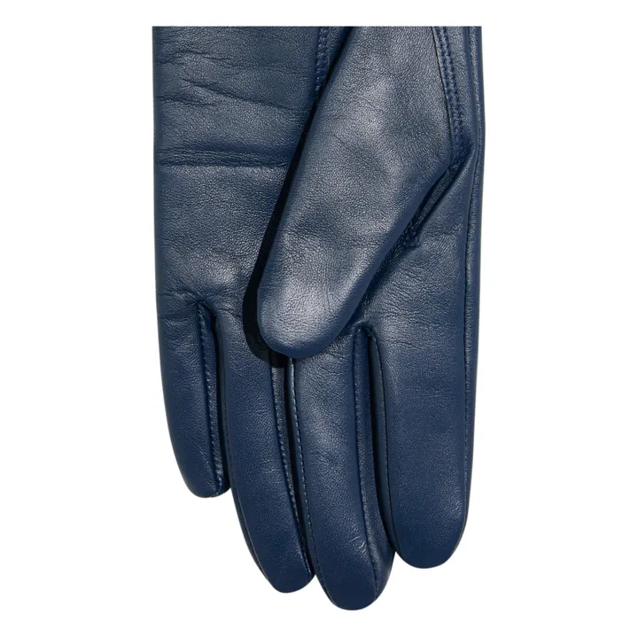 Guantes Gia forrados de piel y lana - Colección Femenina | Azul- Imagen del producto n°2