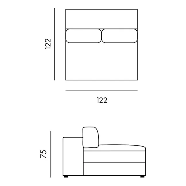 Sofá de 2 plazas Bellechasse de terciopelo crudo - 120 cm | Azul Marino