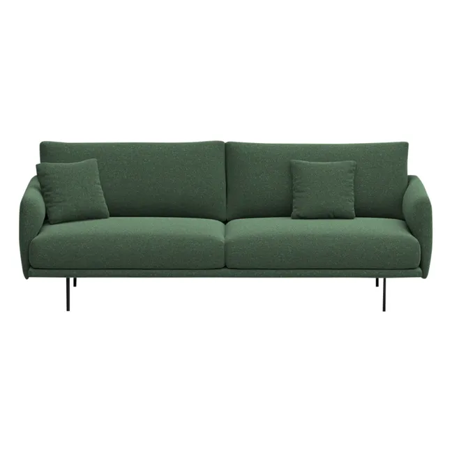 Sofa 3-Sitzer Isly aus meliertem Stoff - 205 cm | Waldgrün