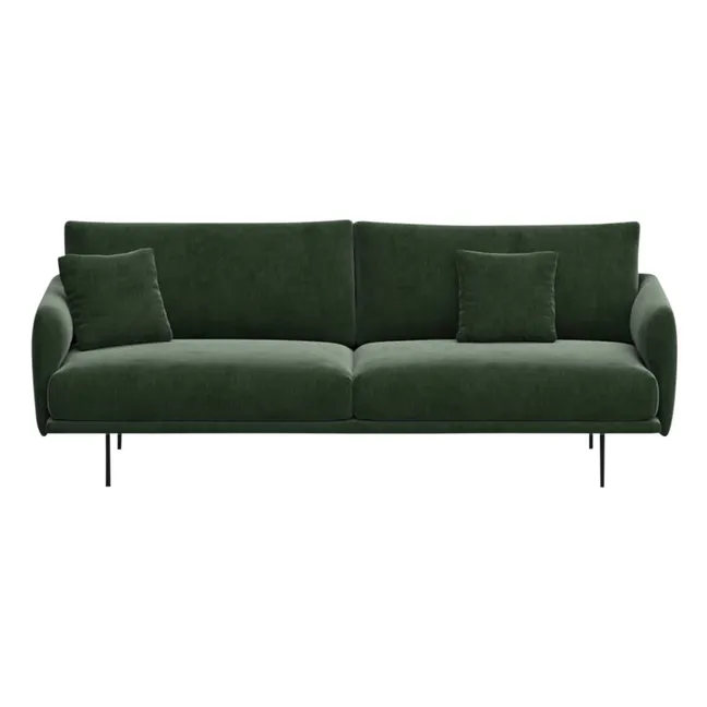 Canapé 3 places Isly en velours gratté - 205 cm | Vert kaki