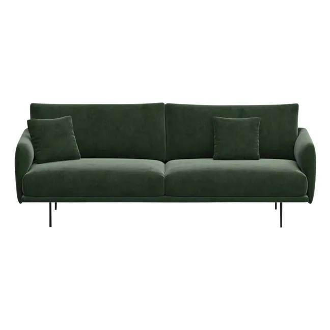 Sofa 3-Sitzer Isly aus gerauhtem Velours - 205 cm | Khaki