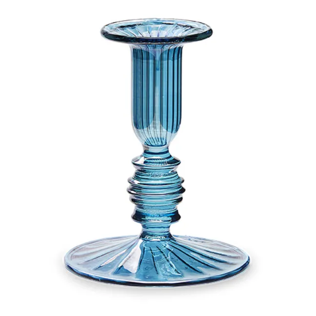 Portavelas de cristal Ocean | Azul