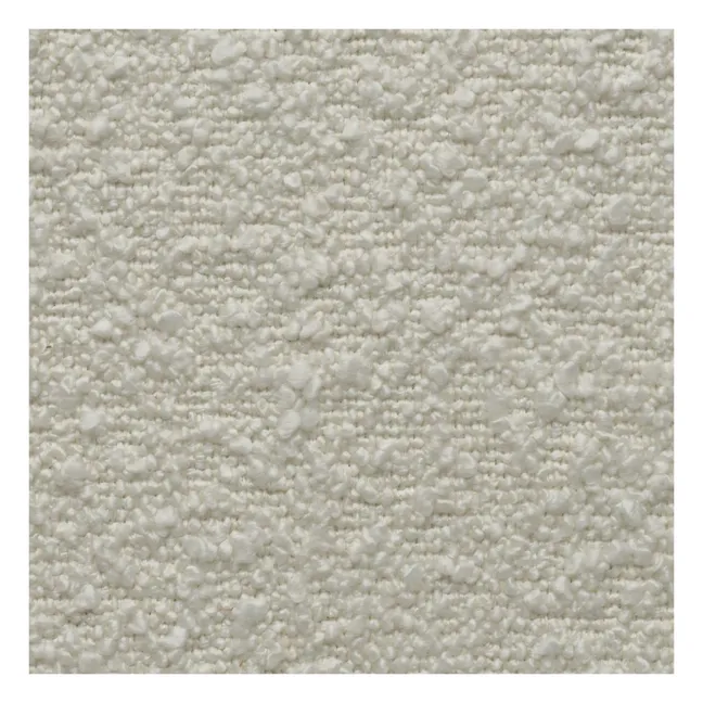 Sessel Nicolo aus Bouclé und geräucherter Eiche - 65 cm | Off-White
