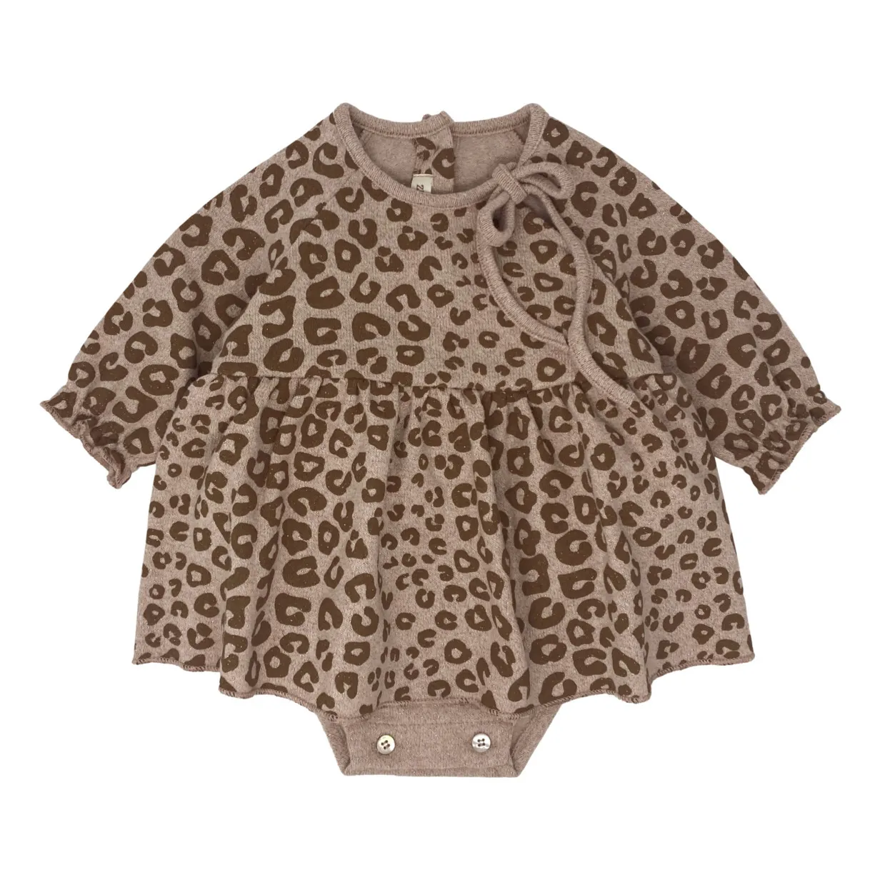 Zhoe & Tobiah Beige Leopard Lurex Mesh Body-Conscious Dress