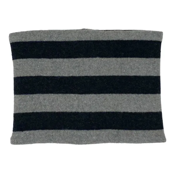 Striped Knitted Snood | Grey