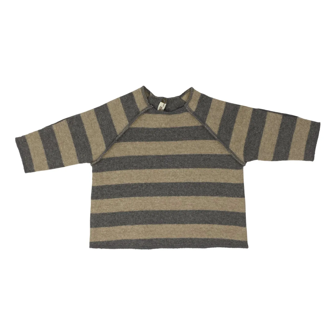 Zhoe & Tobiah Beige Striped Knitted Baby Pullover