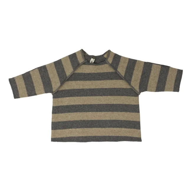 Striped Knitted Baby Pullover | Beige