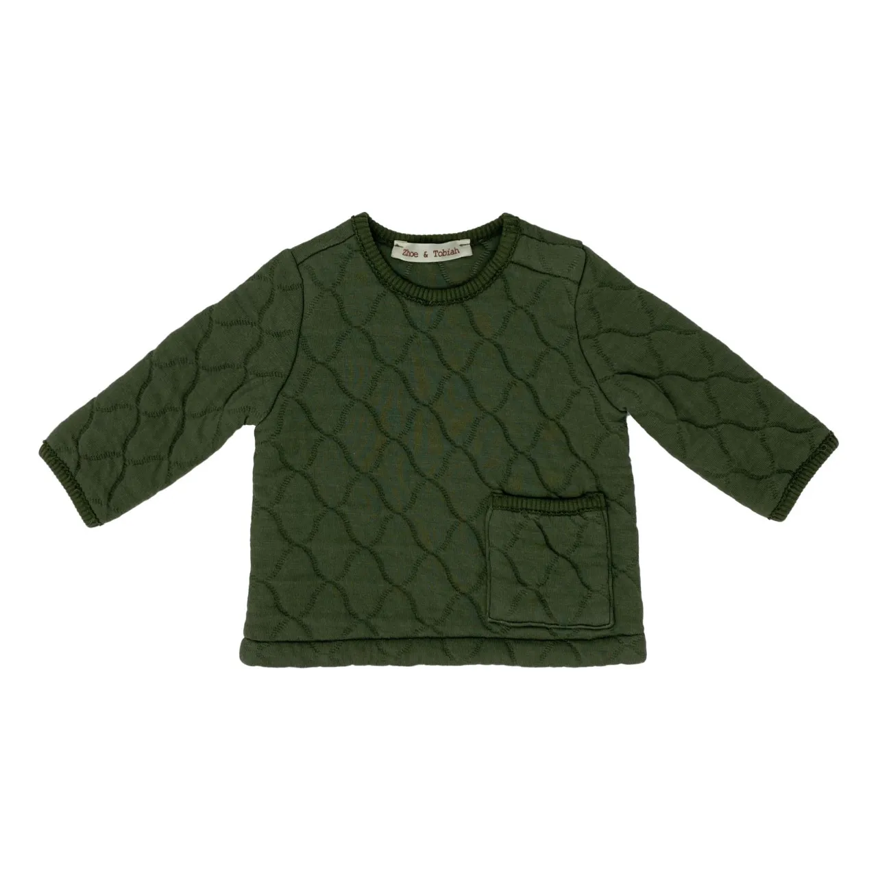 Zhoe & Tobiah Khaki Quilted Sweatshirt