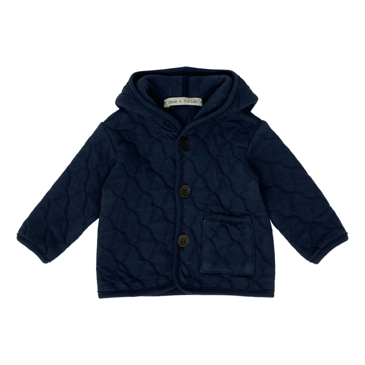 Zhoe & Tobiah Navy Blue Quilted Fleece Hooded Jacket