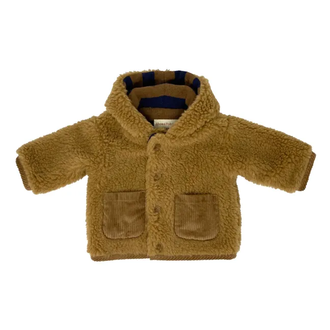 Mantel mit Felloptik Baby | Kamelbraun
