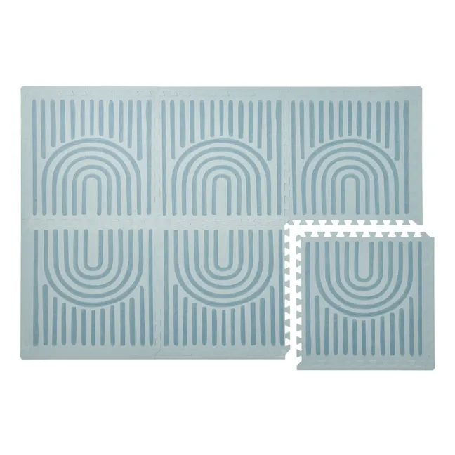 Alfombra de juego modular lineal | Azul Gris