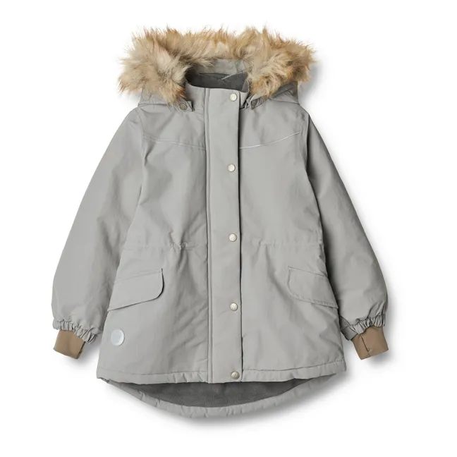 Mathilde Faux Fur Recycled Material Parka | Grey