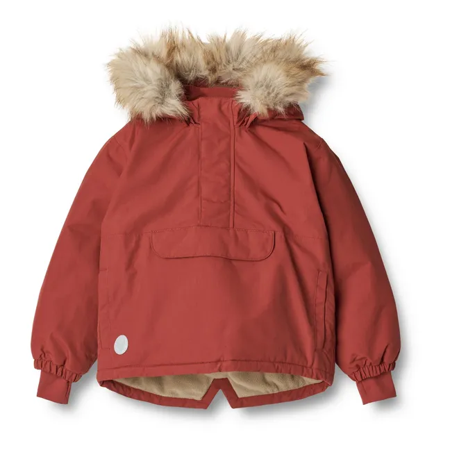 Momo Tech Faux Fur Recycled Material Parka | Red