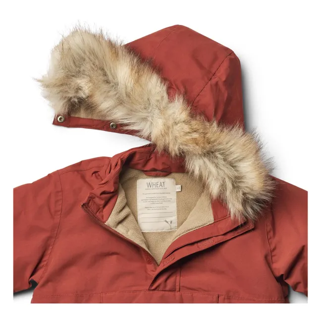 Momo Tech Faux Fur Recycled Material Parka | Red