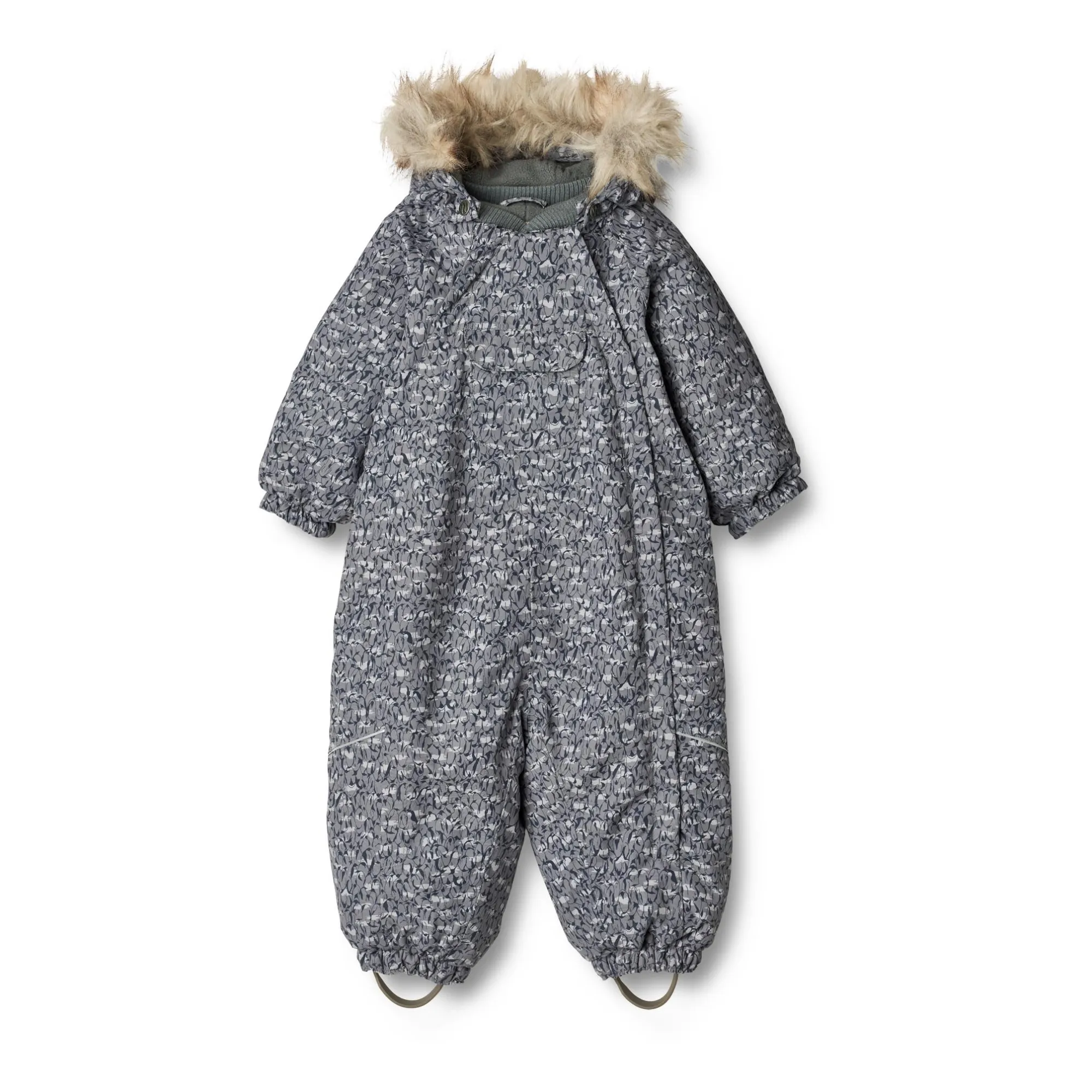 Wheat Grey Nickie Floral Faux Fur Recycled Material Ski Suit
